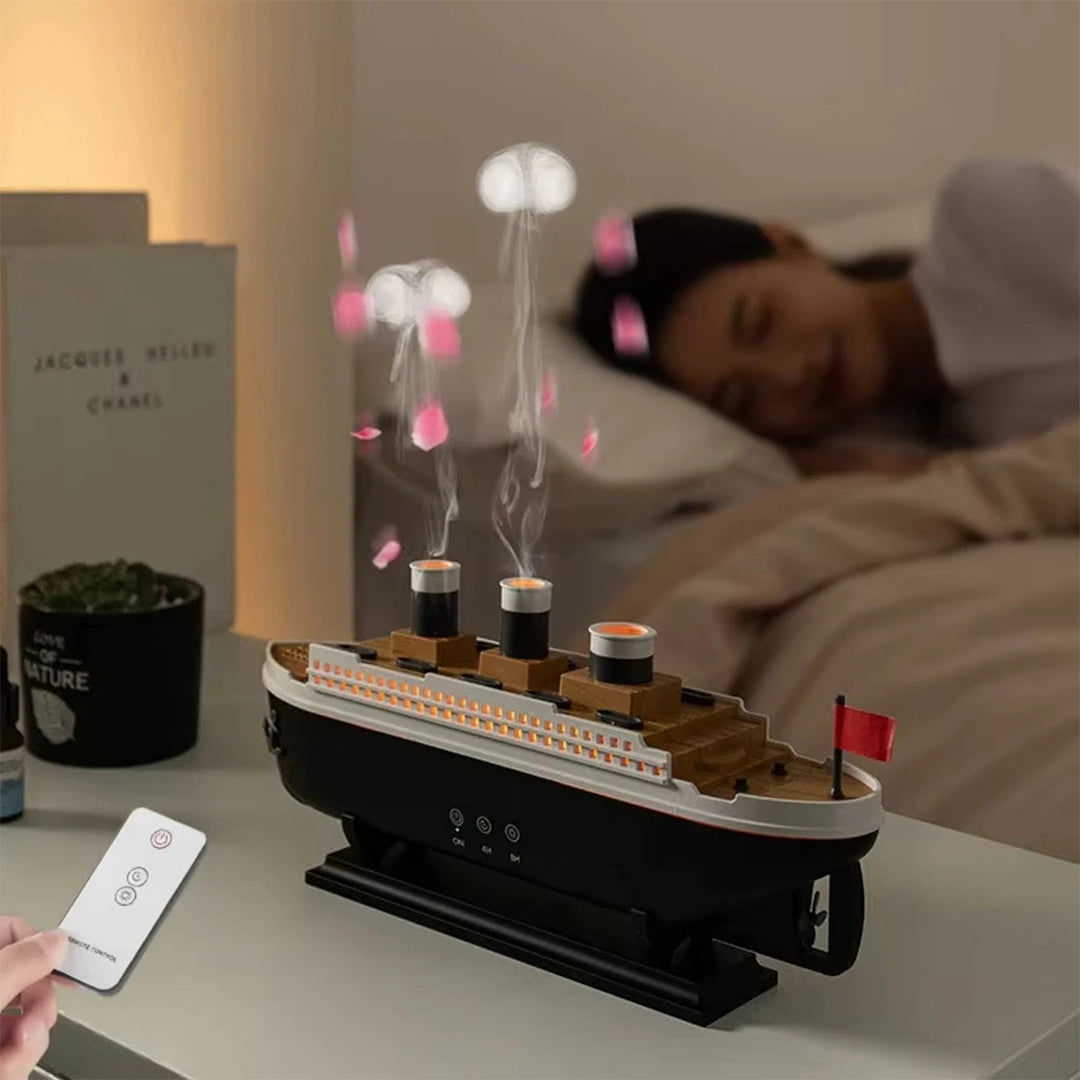 FIVOX OceanMist humidifier on bedside table for bedroom ambiance